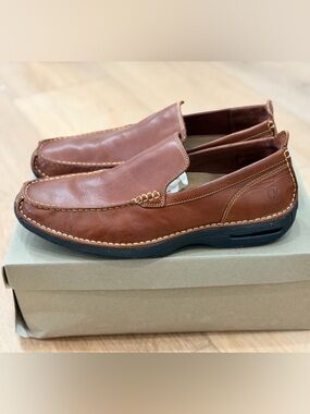 Cole Haan Men's Cognac Brown Leather Slip-On Loafers